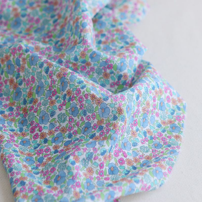 copy of Sheila - Batiste de coton douce à imprimé fleuri bleu