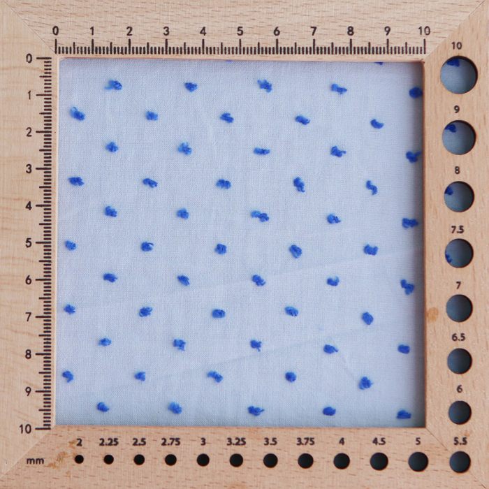 Plumetis de coton bicolore bleu ciel / bleu roi