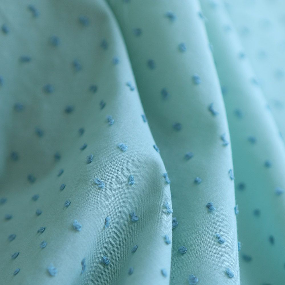 copy of Plumetis de coton bicolore bleu ciel / bleu roi