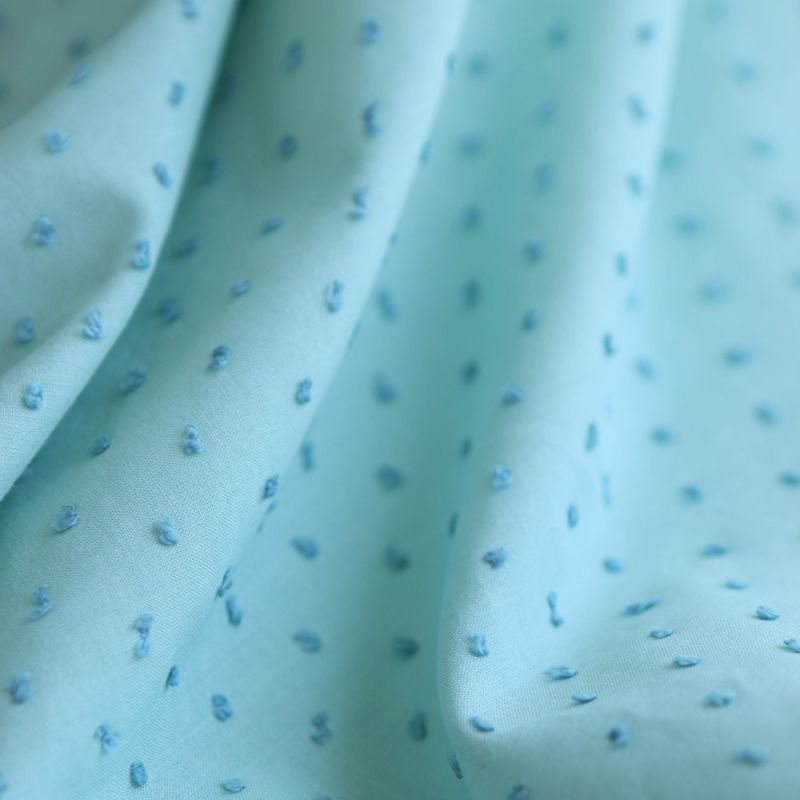 copy of Plumetis de coton bicolore bleu ciel / bleu roi