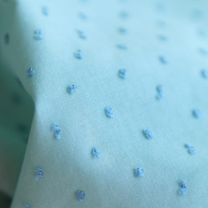 copy of Plumetis de coton bicolore bleu ciel / bleu roi