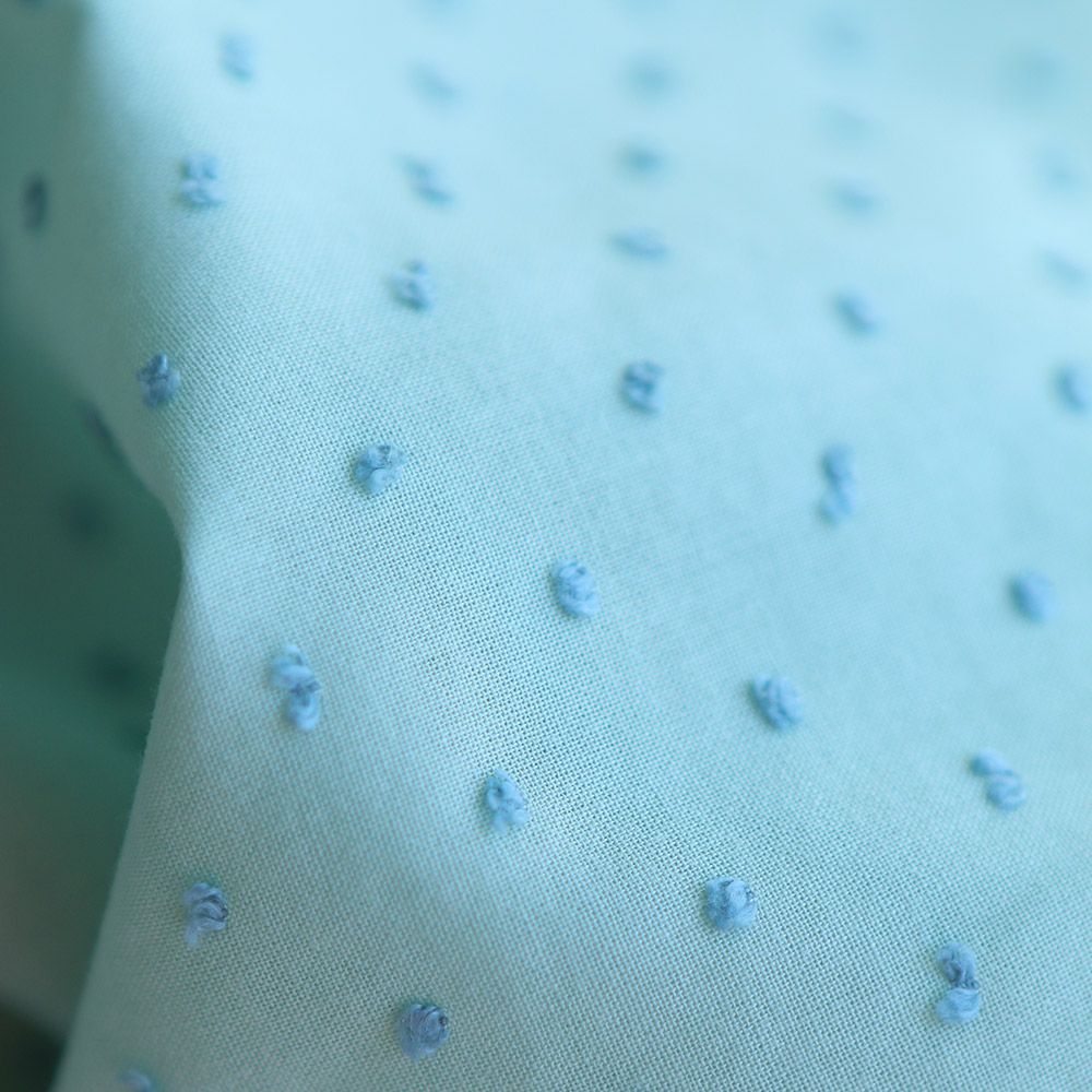 copy of Plumetis de coton bicolore bleu ciel / bleu roi