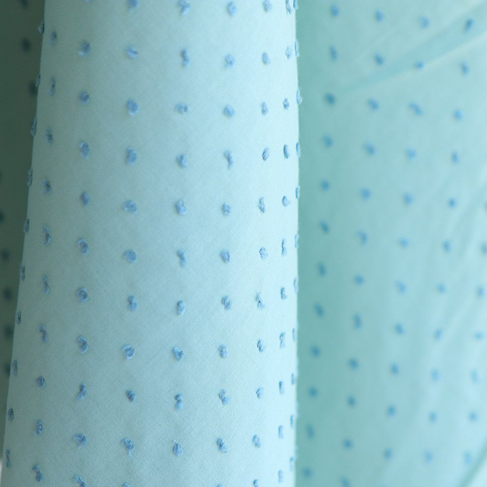 copy of Plumetis de coton bicolore bleu ciel / bleu roi