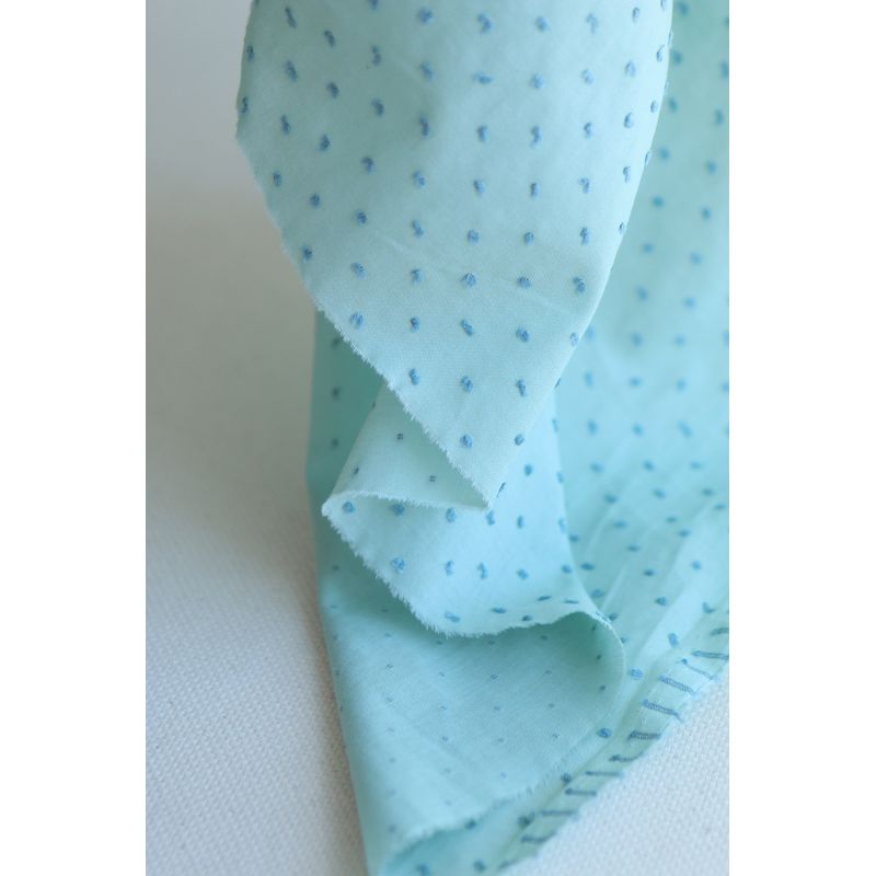 copy of Plumetis de coton bicolore bleu ciel / bleu roi