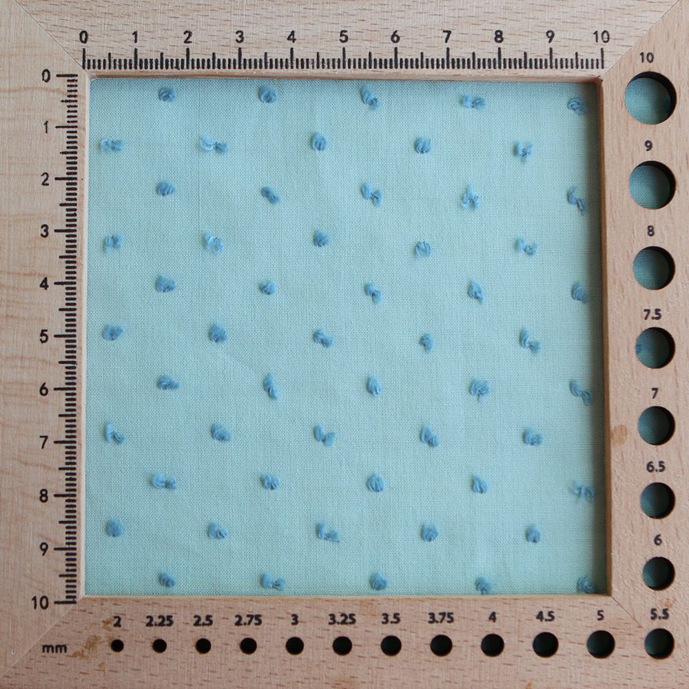 Plumetis de coton bicolore vert d'eau