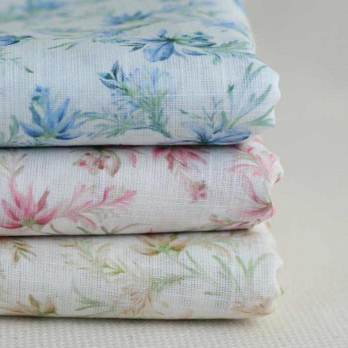 - Voile de coton texturé imprimé fleuri