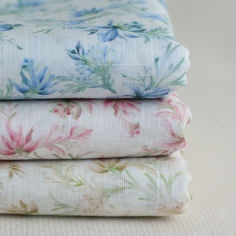 - Voile de coton texturé imprimé fleuri