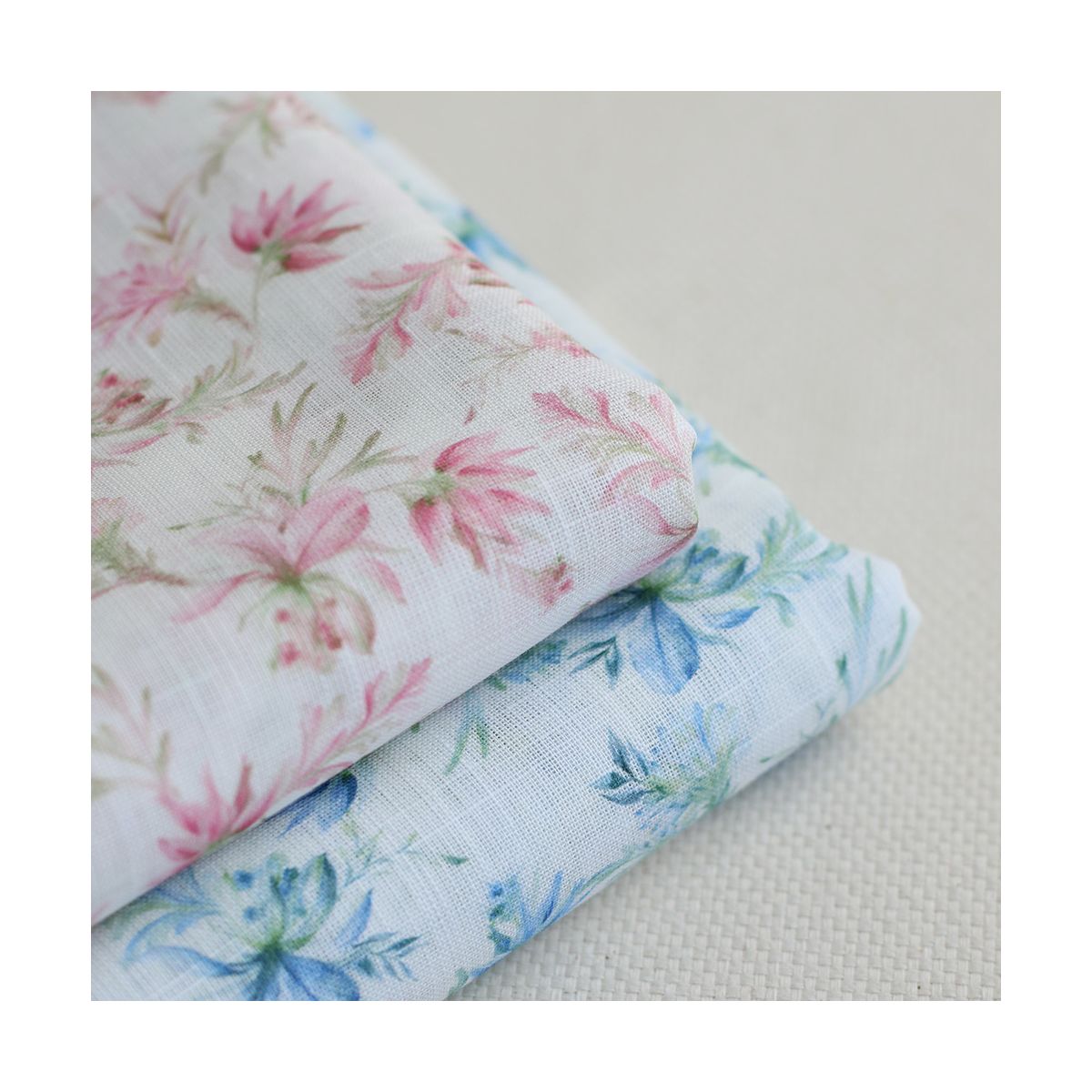 - Voile de coton texturé imprimé fleuri - Voile de coton texturé imprimé fleuri