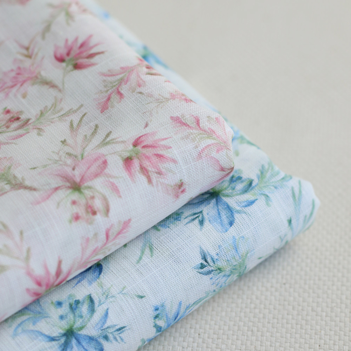 - Voile de coton texturé imprimé fleuri