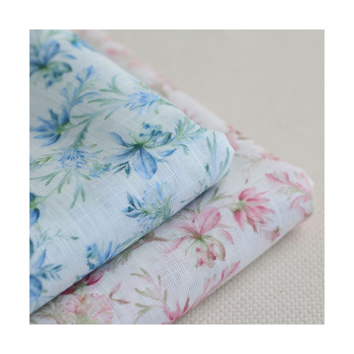 - Voile de coton texturé imprimé fleuri - Voile de coton texturé imprimé fleuri