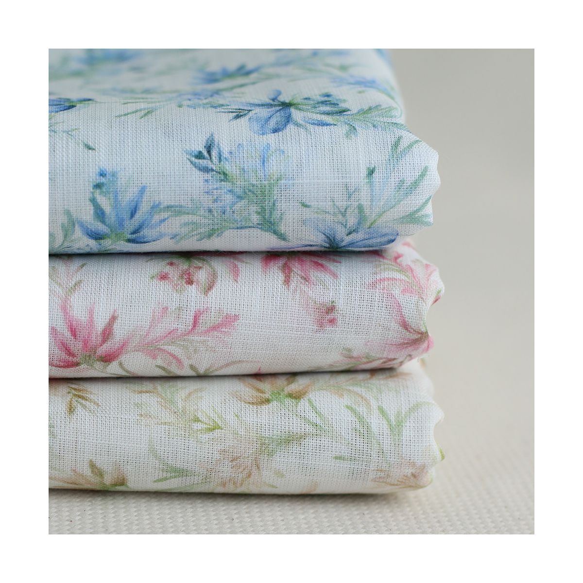 - Voile de coton texturé imprimé fleuri - Voile de coton texturé imprimé fleuri