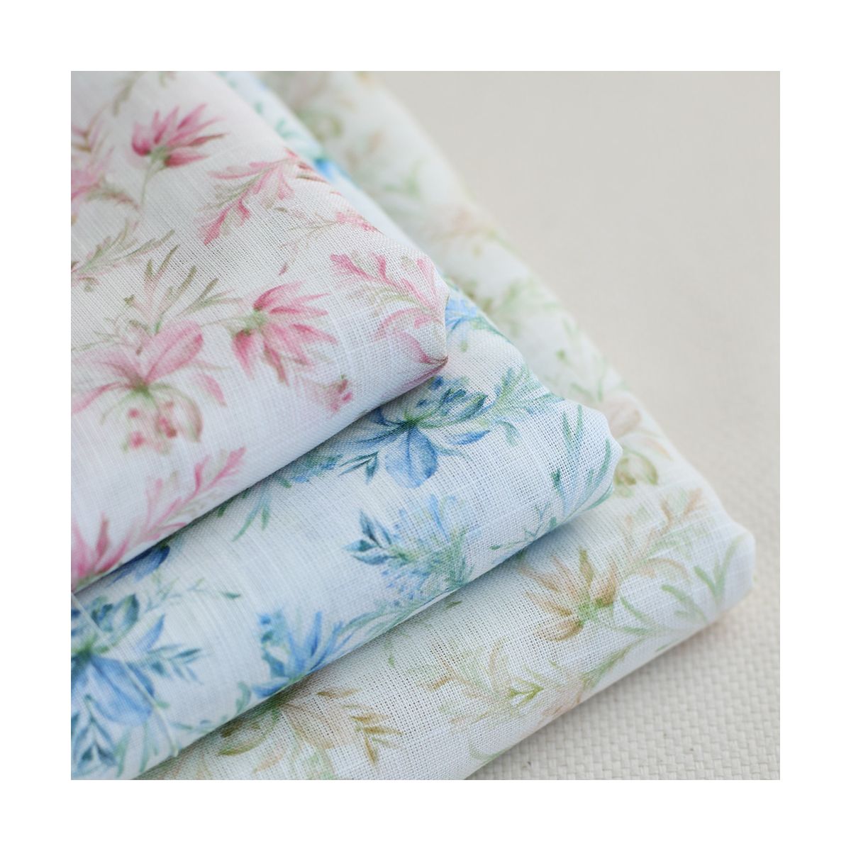 - Voile de coton texturé imprimé fleuri - Voile de coton texturé imprimé fleuri