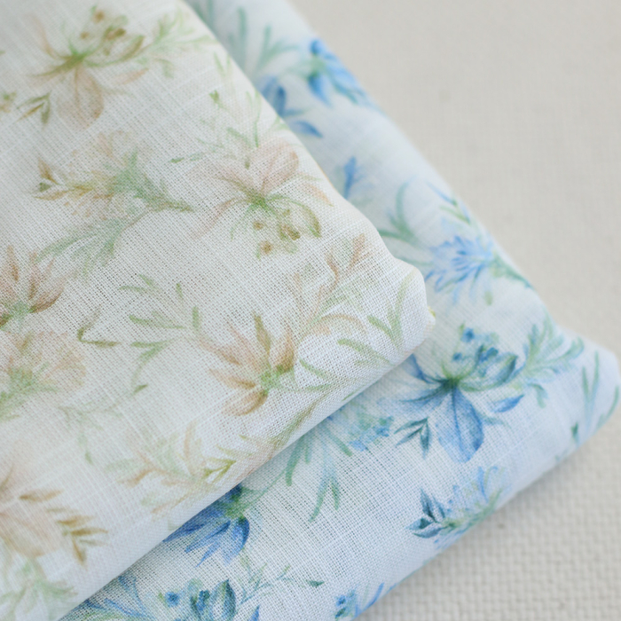 copy of Pernille - Voile de coton texturé imprimé fleuri