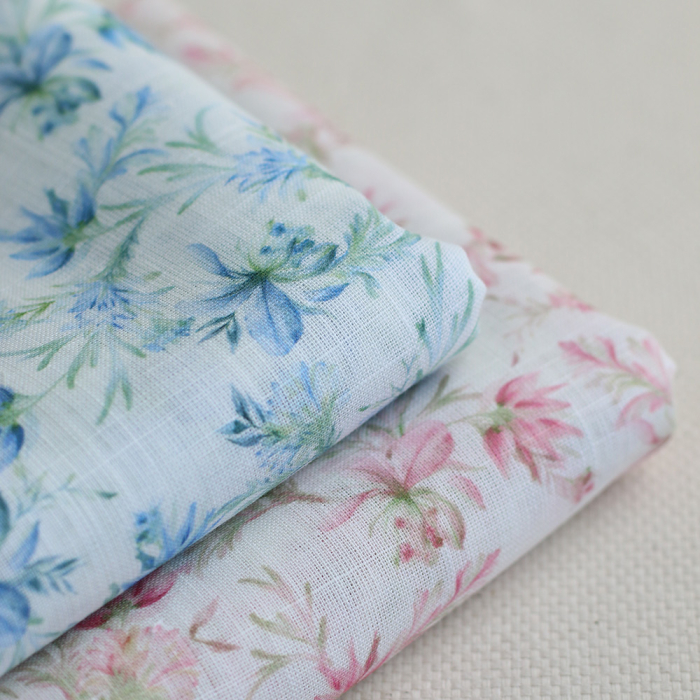 - Voile de coton texturé imprimé fleuri