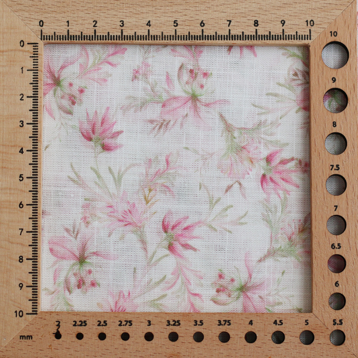 Pernille - Voile de coton texturé imprimé fleuri rose