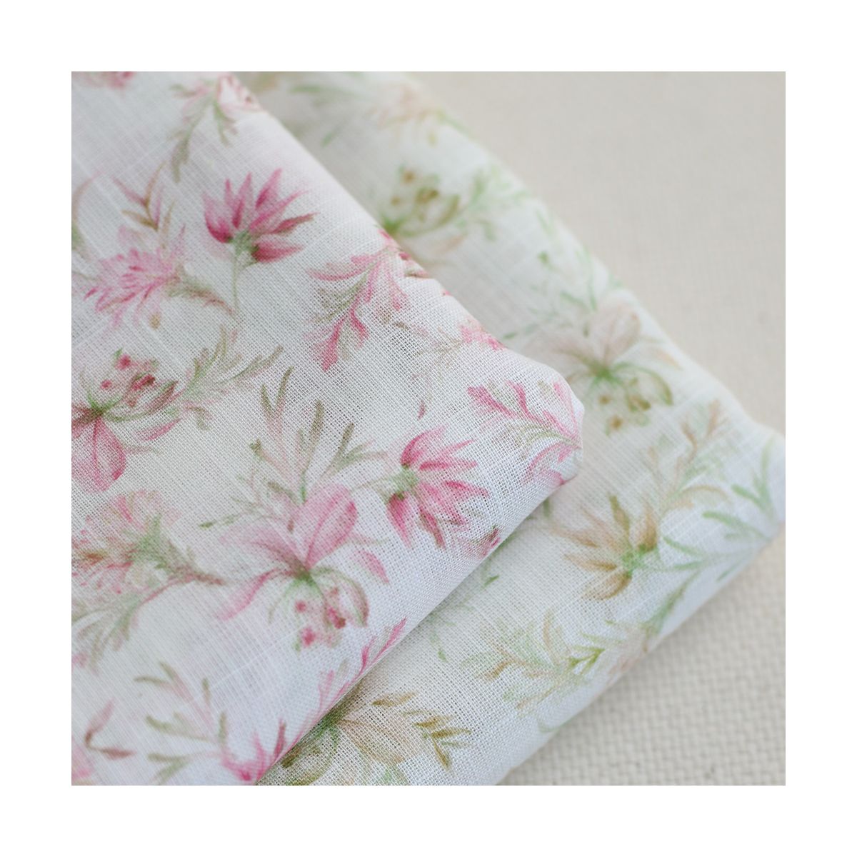 Pernille - Voile de coton texturé imprimé fleuri rose Pernille - Voile de coton texturé imprimé fleuri rose