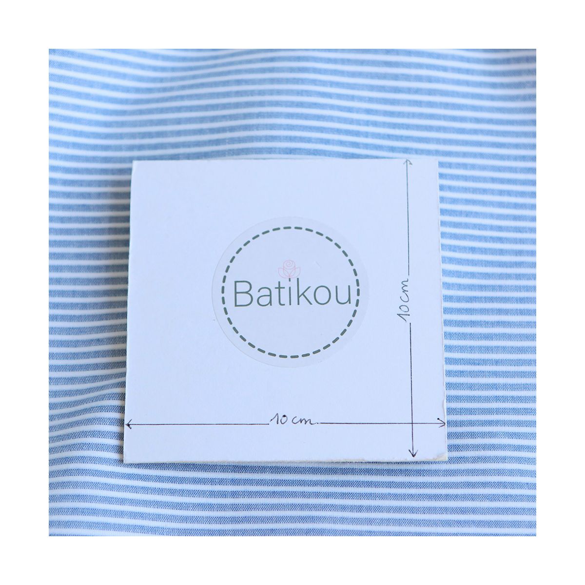 copy of Coton bio gaufré à rayures beige / blanc