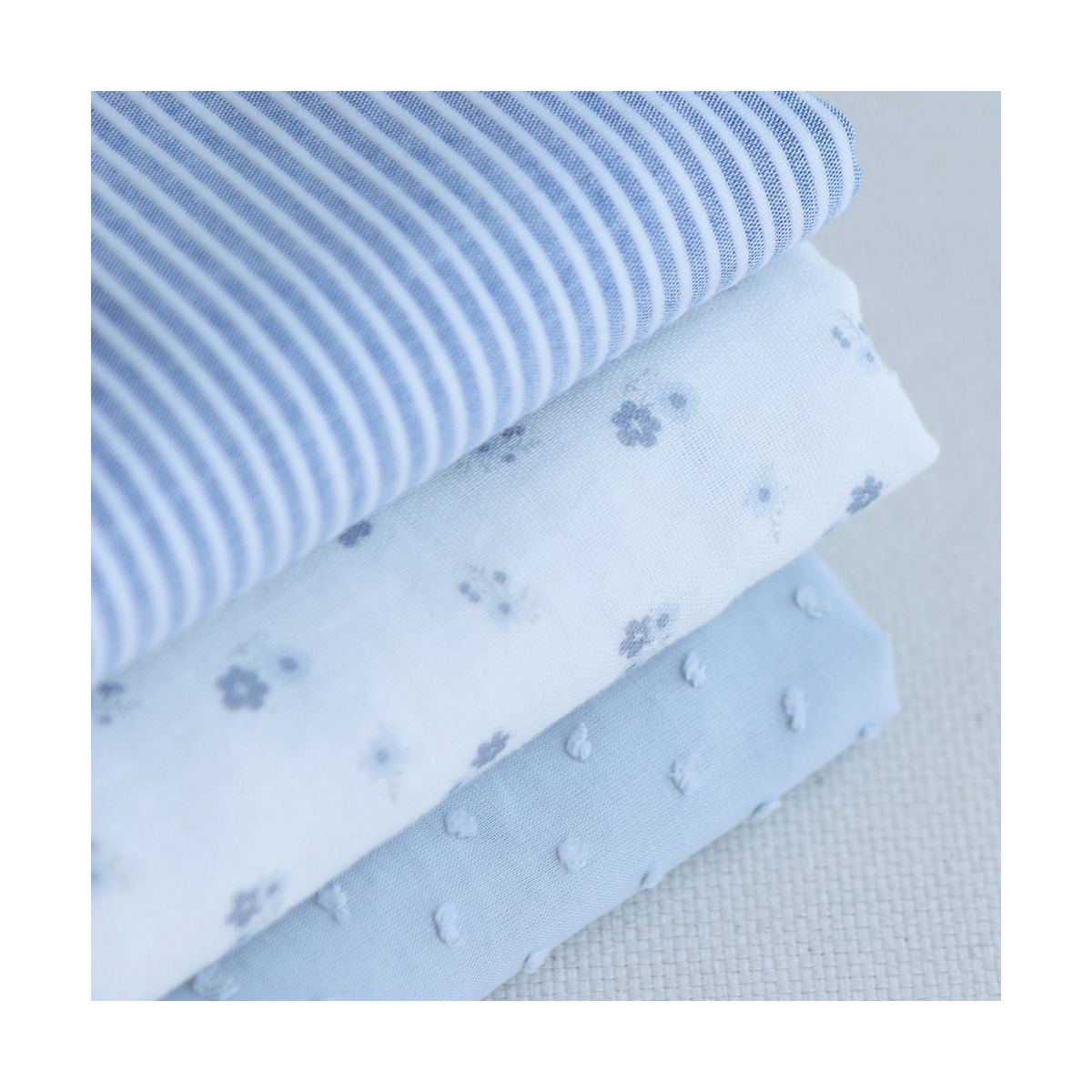 copy of Coton bio gaufré à rayures beige / blanc