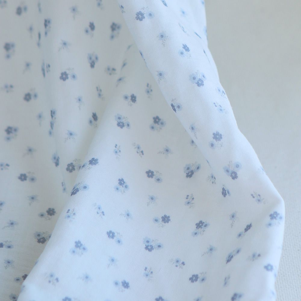 copy of Clémence - Double gaze de coton BIO blanc motif fleuri rose