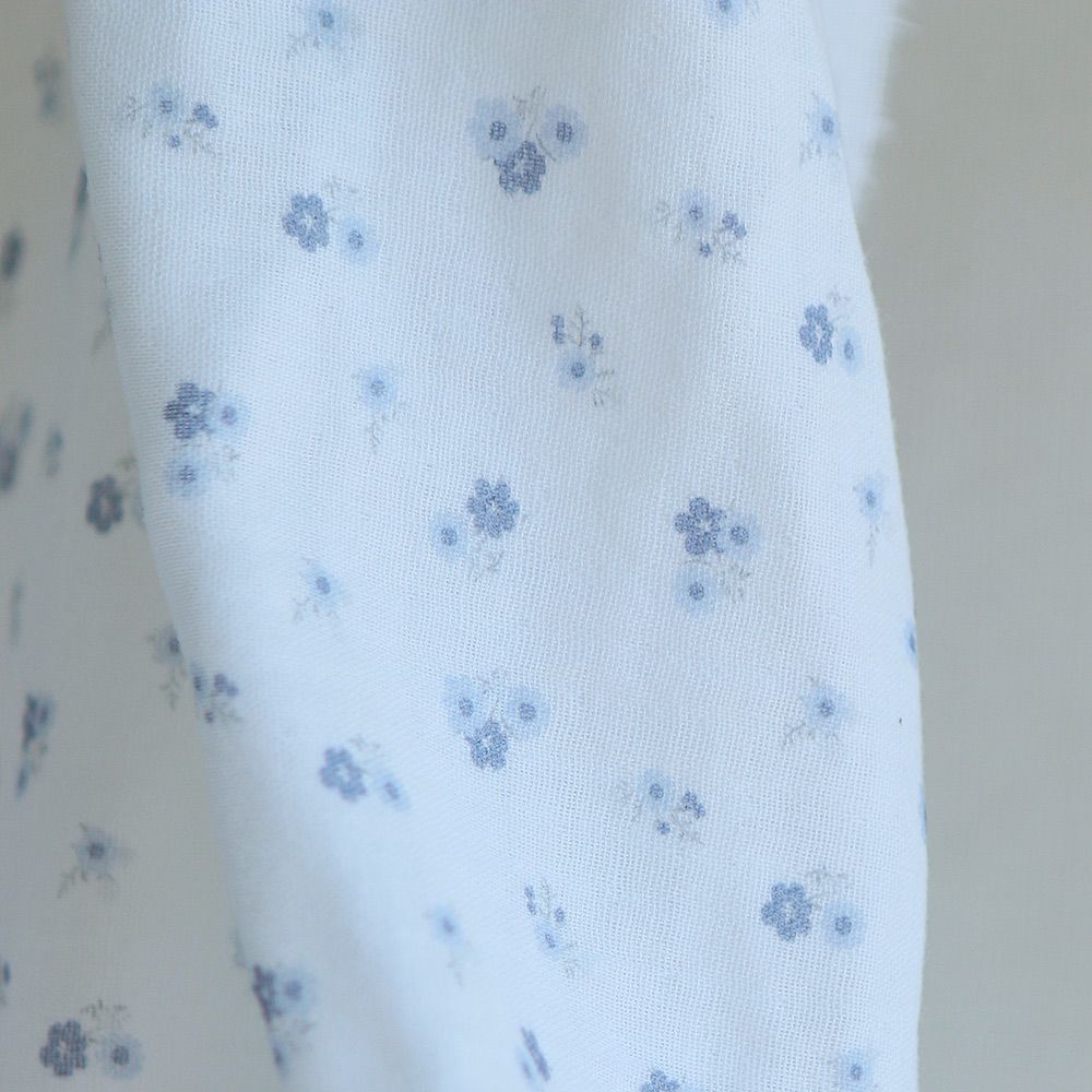 copy of Clémence - Double gaze de coton BIO blanc motif fleuri rose