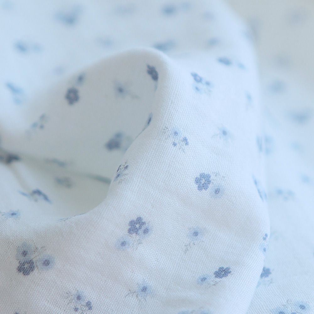 copy of Clémence - Double gaze de coton BIO blanc motif fleuri rose