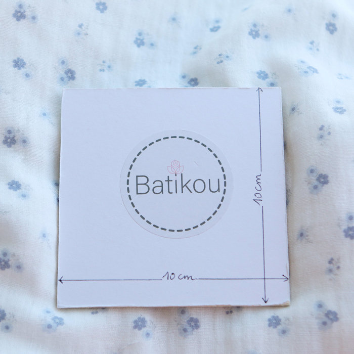 copy of Clémence - Double gaze de coton BIO blanc motif fleuri rose