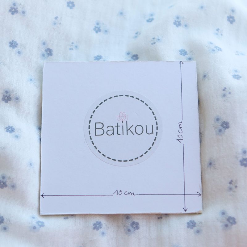 copy of Clémence - Double gaze de coton BIO blanc motif fleuri rose