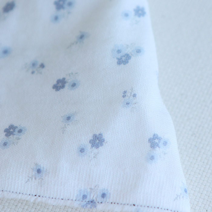 copy of Clémence - Double gaze de coton BIO blanc motif fleuri rose