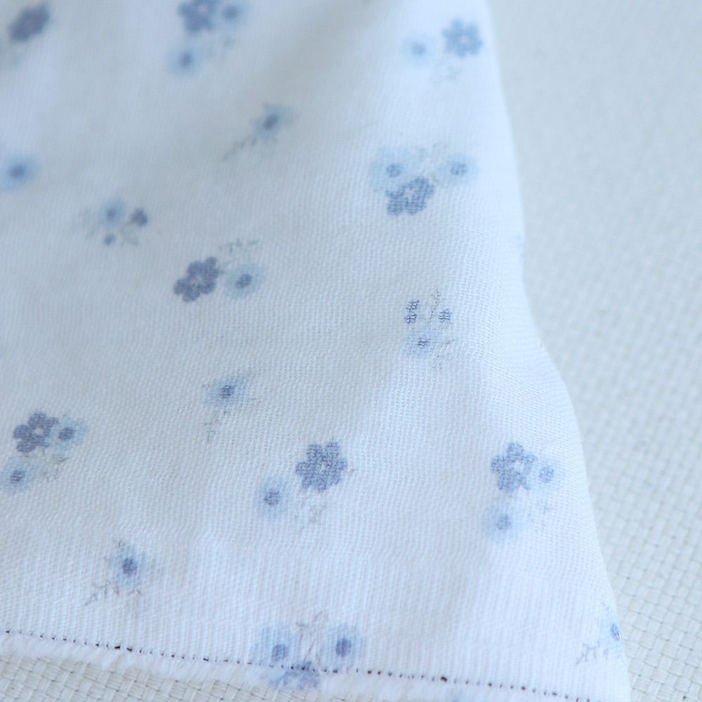 copy of Clémence - Double gaze de coton BIO blanc motif fleuri rose