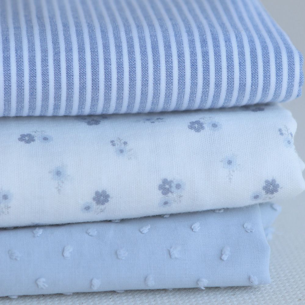 copy of Clémence - Double gaze de coton BIO blanc motif fleuri rose