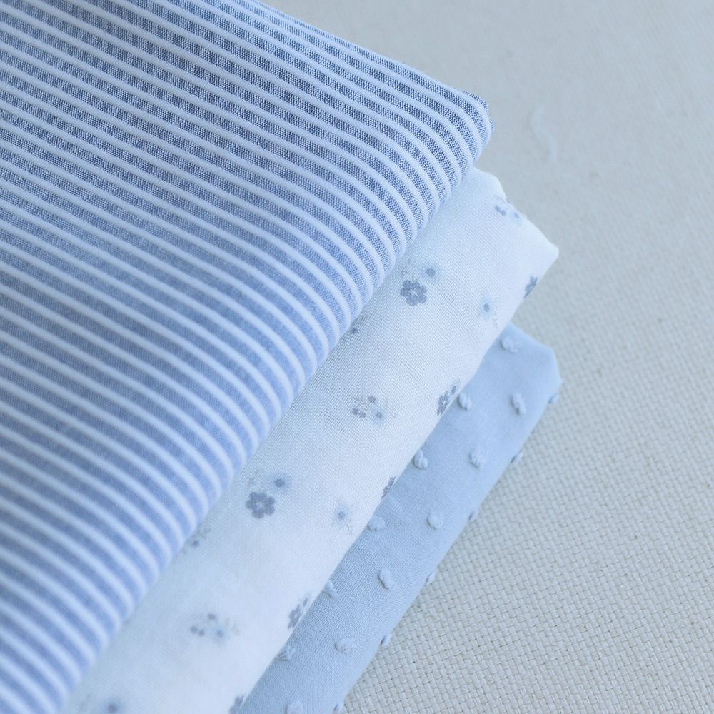 copy of Clémence - Double gaze de coton BIO blanc motif fleuri rose