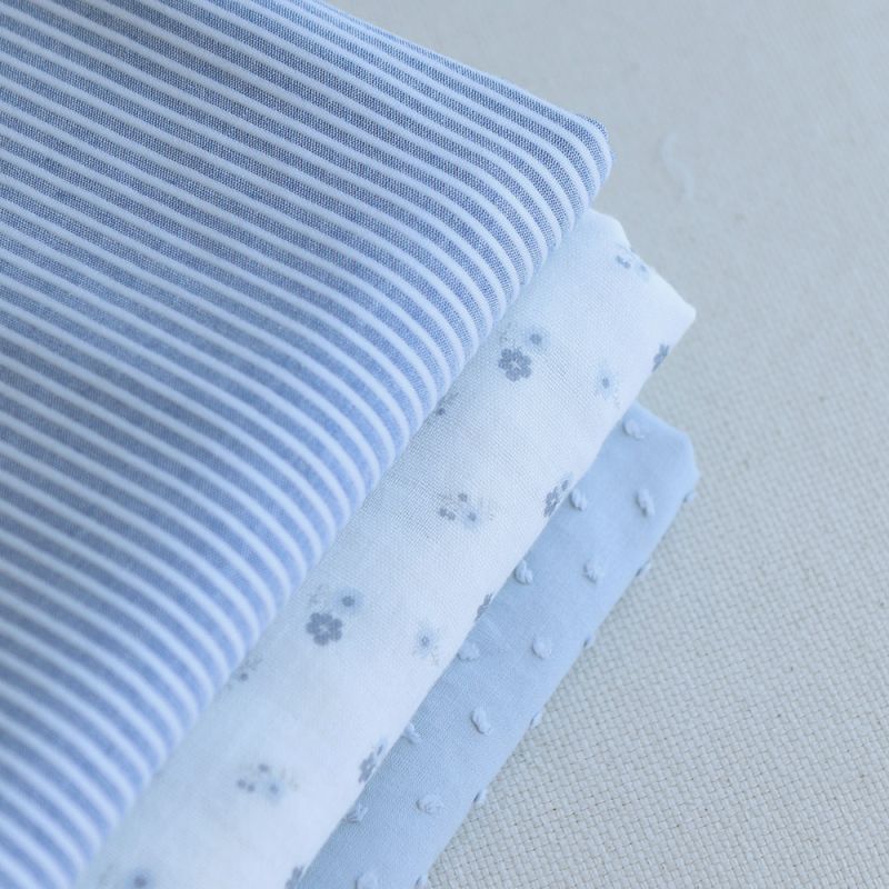 copy of Clémence - Double gaze de coton BIO blanc motif fleuri rose