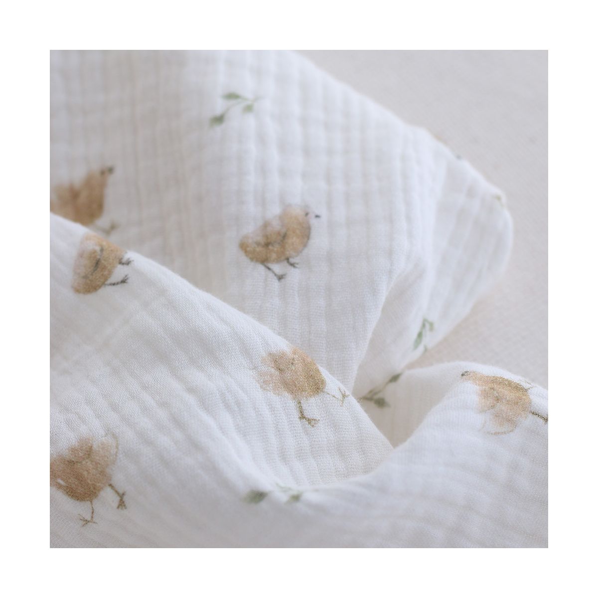 copy of Awa - Double gaze de coton motif fleuri tons naturels - vieux rose copy of Awa - Double gaze de coton motif fleuri tons naturels - vieux rose
