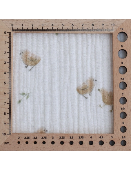 copy of Awa - Double gaze de coton motif fleuri tons naturels - vieux rose