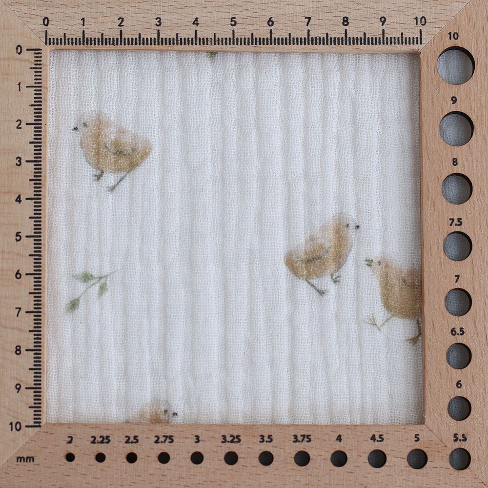 copy of Awa - Double gaze de coton motif fleuri tons naturels - vieux rose