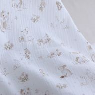 Robin - Double gaze de coton motif forêt tons beige