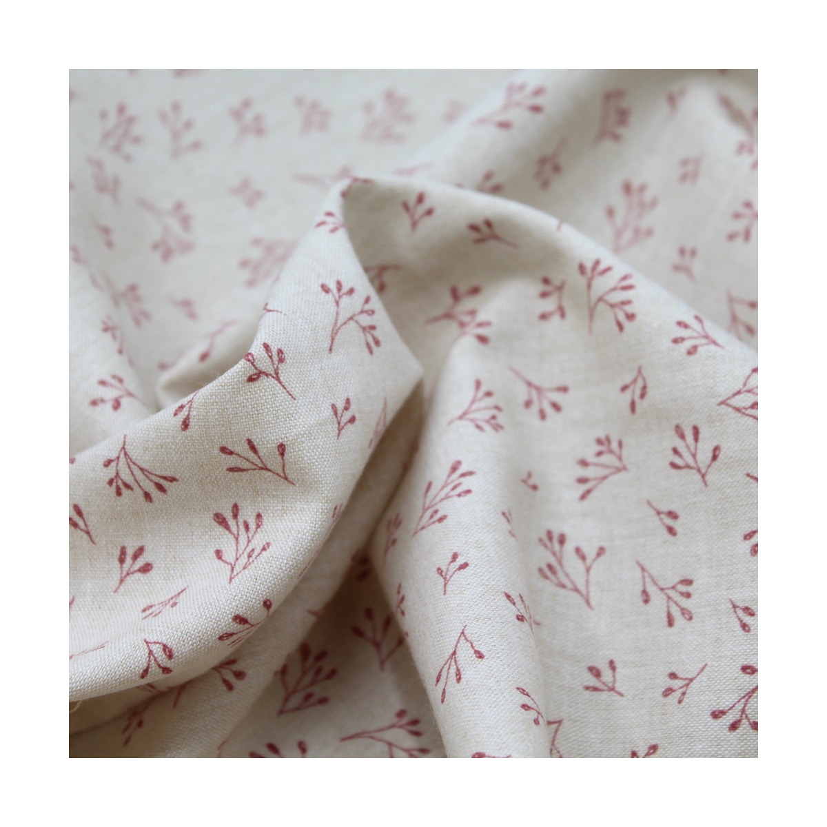 Chambray coton beige à motifs Chambray coton beige à motifs
