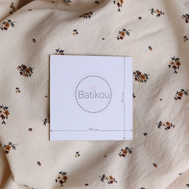 Laure - Coton lavé bio coloris vanille motif cuir