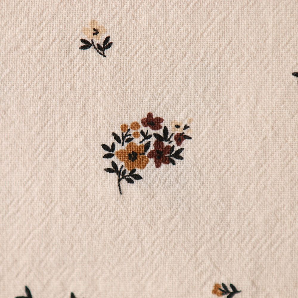 Laure - Coton lavé bio coloris vanille motif cuir