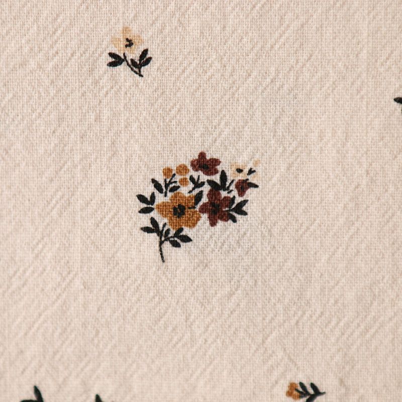 Laure - Coton lavé bio coloris vanille motif cuir