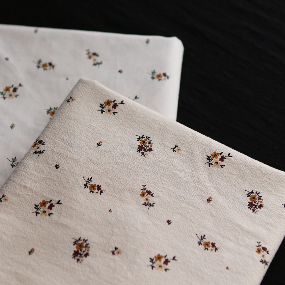 Laure - Coton lavé bio coloris vanille motif cuir