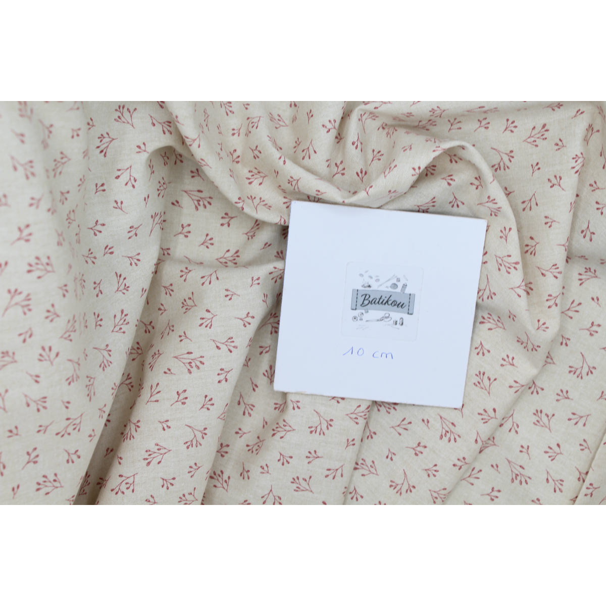 Chambray coton beige à motifs Chambray coton beige à motifs