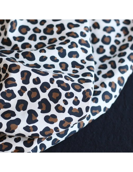 Lea - Viscose écru imprimé exclusif Graou