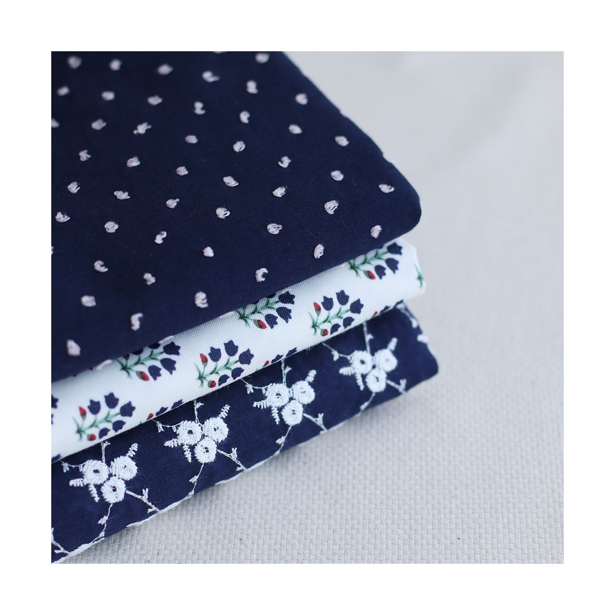 copy of Plumetis de coton bicolore vert d'eau