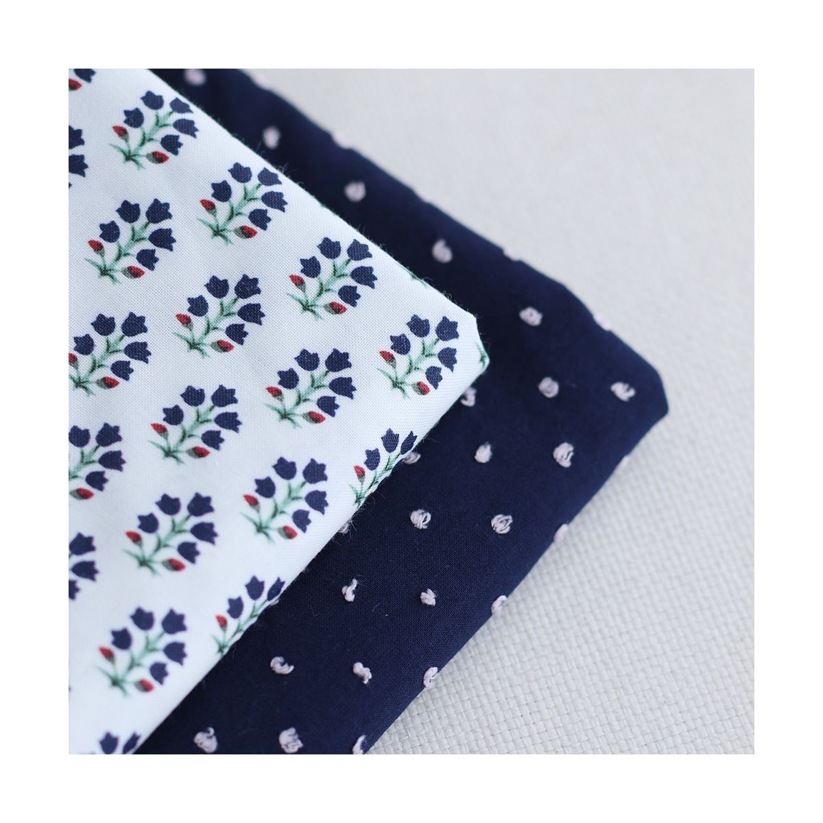 copy of Plumetis de coton bicolore vert d'eau