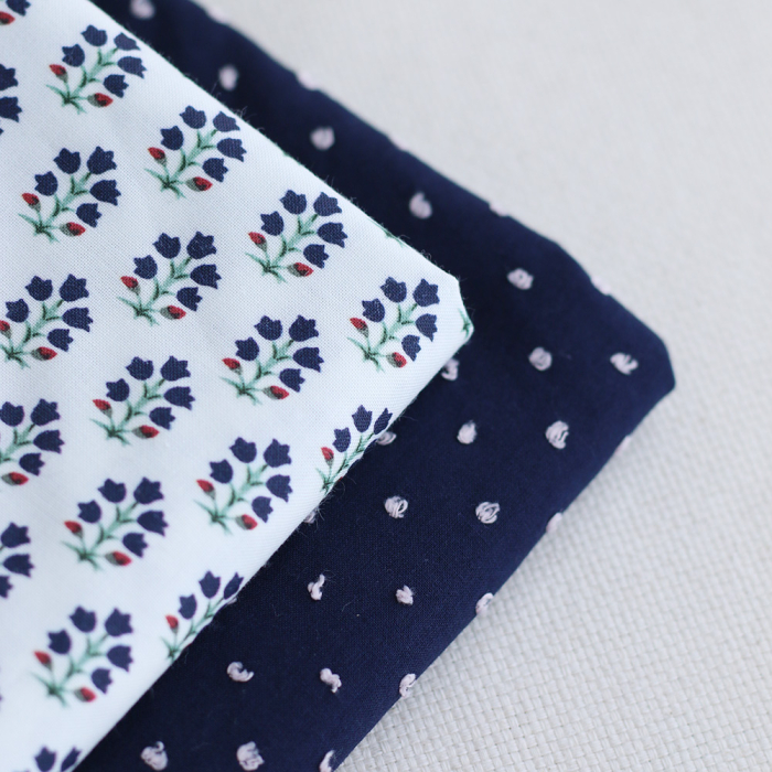 copy of Plumetis de coton bicolore vert d'eau