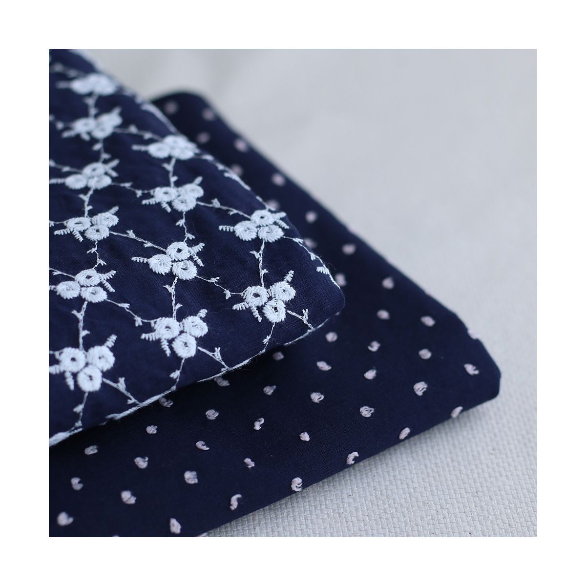 copy of Plumetis de coton bicolore vert d'eau