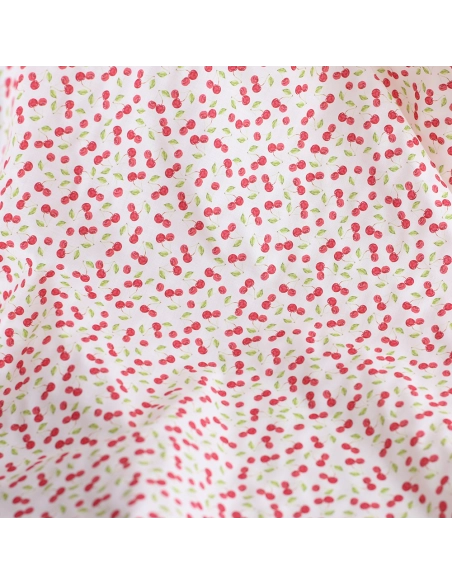 Cerise - Batiste de coton douce à imprimé rouge
