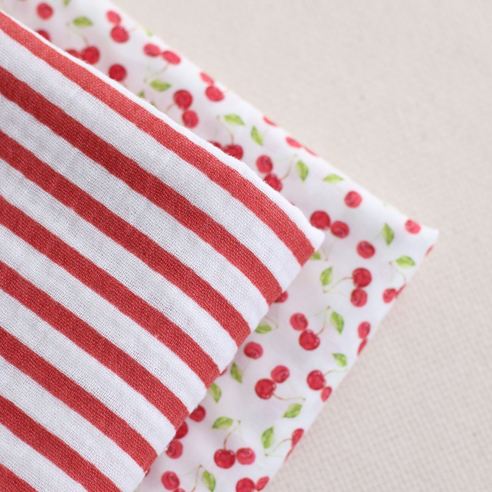 Cerise - Batiste de coton douce à imprimé rouge