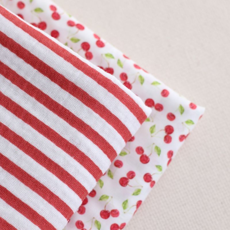 Cerise - Batiste de coton douce à imprimé rouge